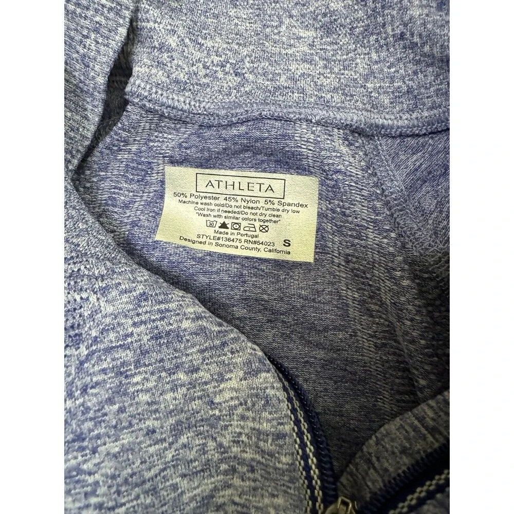 Athleta Fastest Track 1/2 Zip‎ Blue Running Jacket Size Small